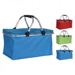 Cesta plegable con asas de metal