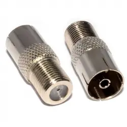 Goobay Adaptador para Antena F a Coaxial Hembra/Hembra Negro