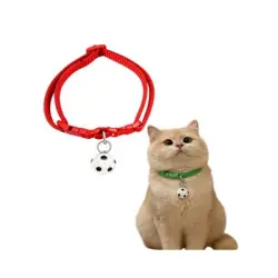 MCBOSON Collar para perros y gatos con temática de la Copa del Mundo - Rojo