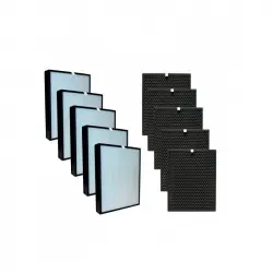 Noaton Pack 5 Filtros de Repuesto Hepa + 5 Carbón Compatible con Philips Ac3256/10, Ac3259/10