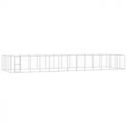 Perrera De Exterior | Jaula Para Perro | Parque Para Mascotas De Acero Galvanizado 53,24 M² Cfw783962