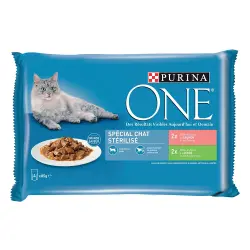 Purina ONE Gatos esterilizados - Con salmón y pavo (12 x 85 g)