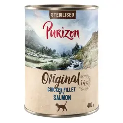 Purizon Adult Sterilised 6 x 400 g - sin cereales - Filete de pollo con salmón