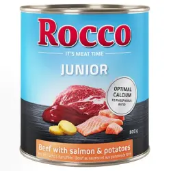 Rocco Junior 6 x 800 g - Vacuno con salmón y patatas