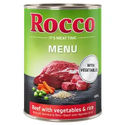 Rocco Menú 6 x 400 g - Vacuno con verduras y arroz