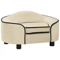 Sofá Para Perros Felpa Crema 67x47x36 Cm Vidaxl