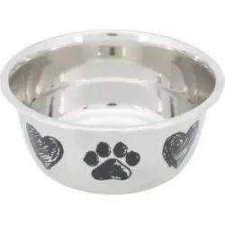 Trixie Comedero, Acero Inoxidable, 1.0 L/ø 15 Cm