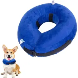 UAMLY Collar protector inflable ajustable para perros - azul M