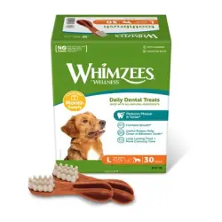 Whimzees by Wellness Monthly Toothbrush Box - Talla L: para perros grandes (1,8 kg, 30 unidades)