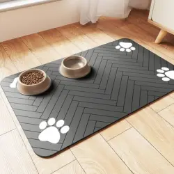 ZooVenture Alfombrilla comederos perros gatos - Absorbente antideslizante - Negro - 30*50 cm