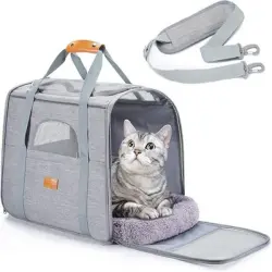 IntiMeg Bolsa transpirable y plegable para perros y gatos - Gris