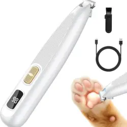 MCBOSON Cortapelos silencioso con luz LED blanca para perros y gatos - 1 artículo