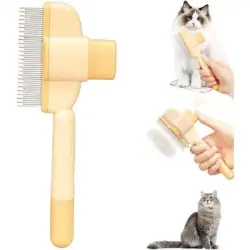 Pawffee Cepillo autolimpiante naranja para mascotas, 1 clic quita pelo - 1 pieza