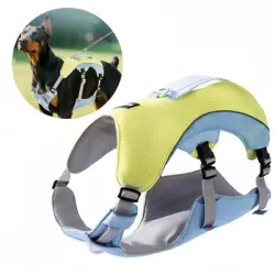 Pet Planet Arnés refrescante para perros de verano - Amarillo Azul L