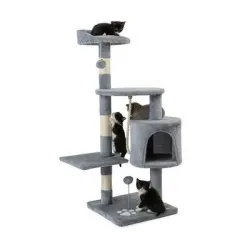 Rascador Lionto para gatos, 112 cm - gris claro