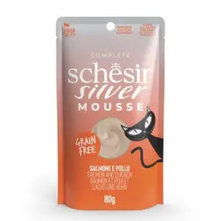Schesir Silver Mousse 12 x 80 g - Salmón y pollo