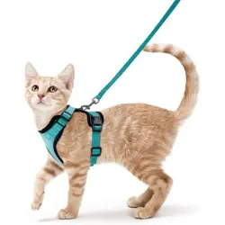 UAMLY Arnés y correa reflectantes para gatos (verde) - Verde S