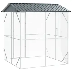 VidaXL Aviario Acero Gris para pájaros - 310 x 227 x 247 cm