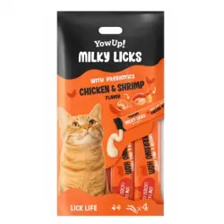 YowUp Milky Licks Snack Cremoso para Gatos con Pollo y Prebióticos, 1 x 60 gr