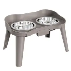 IntiMeg Comedero elevado para perros y gatos - Una pieza