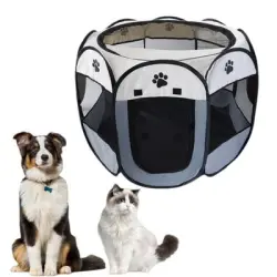 MCBOSON Parque infantil plegable perros 90x90x58cm: cachorros, gatos - 90×90×58cm