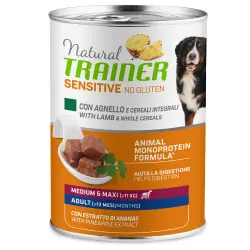 Natural Trainer Sensible Sin Gluten Adulto 1 x 400 g - 400 g de cordero y cereales integrales