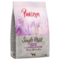 Purizon Single Meat con pato y flores de lavanda pienso para gatos - 400 g