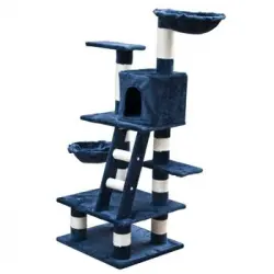 Rascador Para Gatos 122 Cm Color Azul Oscuro Felpa Gimnasio Vidaxl