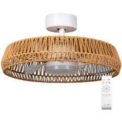 Universal Blue Belat 7022WR Ventilador de Techo con Luz LED 18W Aspas Ocultas 60cm 55W Beige