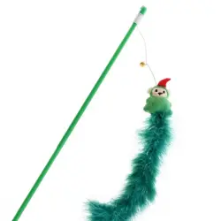 Bubimex Caña con peluche de Duende con plumas para gatos - 5x28 cm