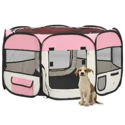 Corral de lona para perros color Rosa