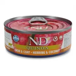 Farmina ND Quinoa Skin Coat Comida Húmeda para Gatos con Arenque, 24x80gr