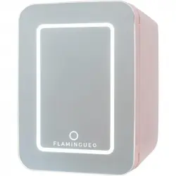 Flamingueo Mini Nevera 10l Con Espejo Y Luz Led 12v/220v Función Frío Y Calor Rosa