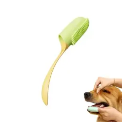 FurryFusion Juego de 4 cepillos de dientes para perros y gatos - AMARILLO