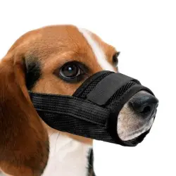 HausPets Bozal transpirable de nailon para perros, negro, talla L - Negro / Talla L