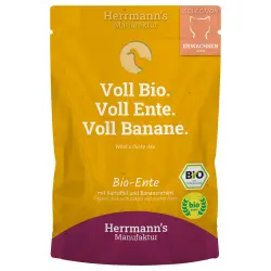 Herrmann's Selection 20 x 100 g comida húmeda para gatos - Pato ecológico con patatas ecológicas y chips de plátano ecológico