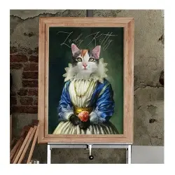 Mascochula artística lady retrato realista personalizada en lámina con tu mascota