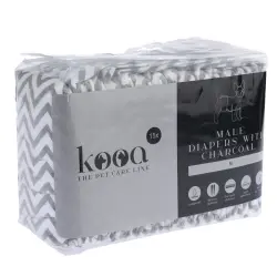 Pañales kooa con carbón vegetal para perros macho - Talla M