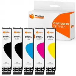 Pccom Essential Cartucho Tinta Compatible Epson 502XL Negro/Cian/Magenta/Amarillo Pack 5
