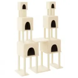 Rascador Para Gatos Con Postes De Sisal Color Crema 199 Cm Vidaxl