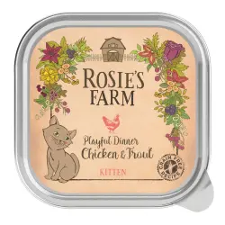 Rosie's Farm Kitten con pollo y trucha comida húmeda para gatitos - 16 x 100 g