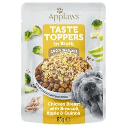 Applaws Taste Toppers con caldo en bolsitas para perros 12 x 85 g - Pollo con brócoli, manzana y quinoa