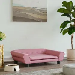 Cama Para Perros De Terciopelo Rosa 70x48x22 Cm
