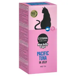 Cosma Mini Jelly Cups 6 x 25 g snack para gatos - Atún del Pacífico