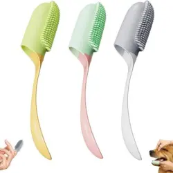 FurryFusion Cepillo de dedo para perros y gatos, paquete de 2 - Blanco