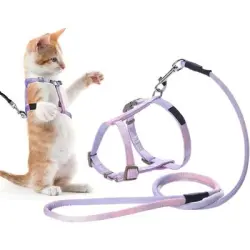 UAMLY Conjunto de arnés para gatos: arnés, correa y collar para gatos - Púrpura