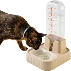 UAMLY Dispensador de agua para mascotas con filtro - beige
