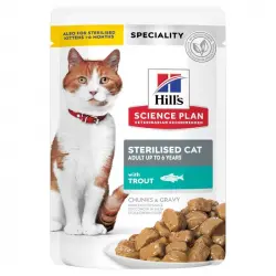 12x85gr Hills Science Plan Sterilized Adult +6 alimento para gatos sabor trucha (pouch)