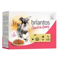 Briantos Bocaditos en salsa en bolsitas 48 x 100 g - Pack Ahorro - Pollo y zanahorias