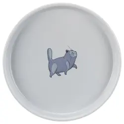 Comedero plano y ancho de cerámica Trixie para gatos - 600 ml, 23 cm de diámetro